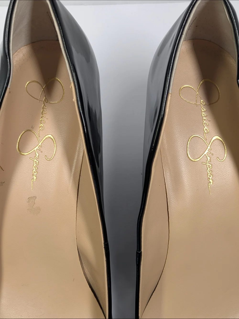 Jessica Simpson Black Patent Round-Toe Pumps